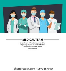 Medical Team and  staff ,Vector illustration cartoon character