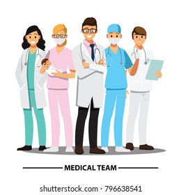 Medical Team and  staff ,Vector illustration cartoon character