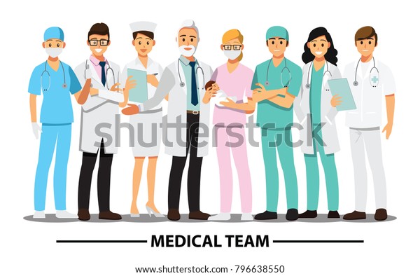 医療チームとスタッフ ベクターイラストの漫画のキャラクター のベクター画像素材 ロイヤリティフリー