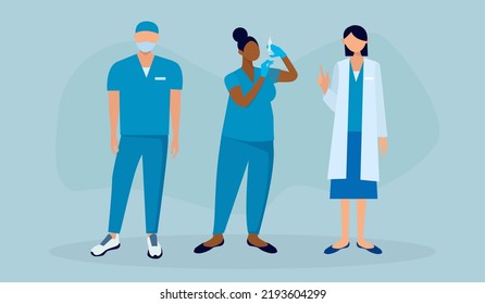 Un equipo médico de tres puestos con diferentes accesorios para los médicos 