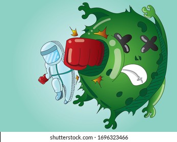 The medical team wears protective clothing and goes out to fight the virus that is spreading until successfully eliminated.