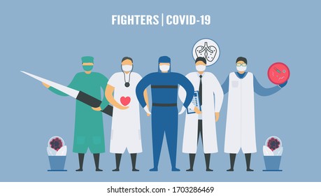 Medical teams for fighting with new coronavirus. This team include cardiologists, cardiac surgeon, infectious disease physician, microbiologist and intensivist.