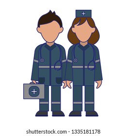 Medical teamwork avatar blue lines