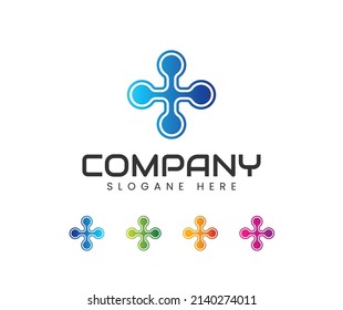 Elemento de plantilla de diseño de logotipo de tecnología médica 
