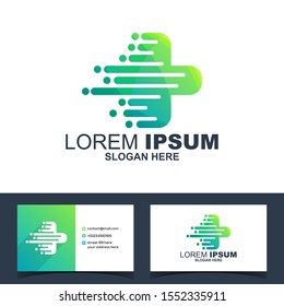 medical tech logo design vector
