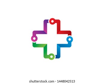 Medical Tech Logo Template Design Vector, Emblem, Design Concept, Creative Symbol, Icon