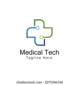 Medical Tech Logo Template Design Vector. Icon. Symbol. Emblem