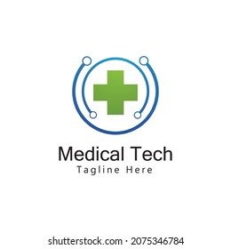 Medical Tech Logo Template Design Vector. Icon. Symbol. Emblem