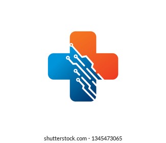 Medical Tech Logo Template, Icon, Symbol - Vector