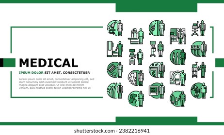 medical technician landing web page vector. architect project, designer architecture, house plan, drawing creative, meeting medical technician Illustration