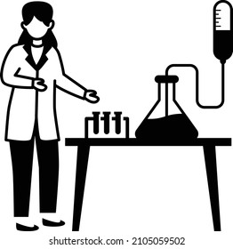 medical technologists Concept, lab scientist Vector Icon Design, Medical and Healthcare Scene Symbol, Diseases Diagnostics Sign, Doctor and Patient Characters Stock Illustration