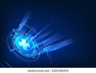 Medical technology background with technology circle Modern treatment that brings technology to help heal Analyze the patient's symptoms to know that the disease recovers faster and recuperates less.