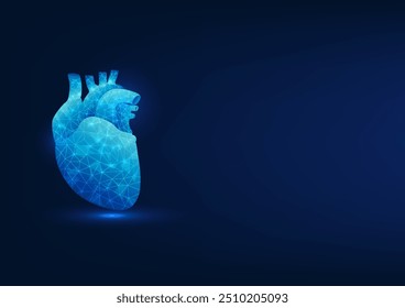 Fondo de tecnología médica, corazón conectado a la red de tecnología, transmite el tratamiento de enfermedades del corazón, los médicos utilizan la tecnología moderna para ayudar a tratar enfermedades relacionadas con el corazón.