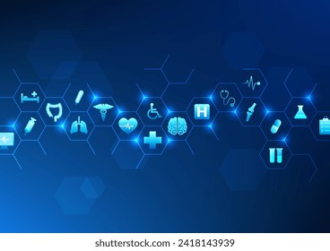 Medical technology background Inside there are medical innovations. Modern medical concepts use smart technology to help patients receive treatment faster and safer.