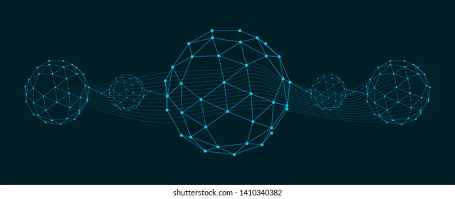 Medical, technology, chemistry and science icon design template. Molecule and communication background. Connected lines with dots.