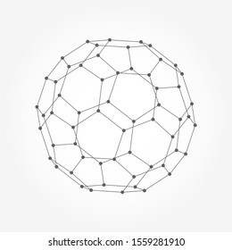 Medical, technology, chemistry and science icon design template. Molecule and communication pattern. Connected lines with dots.