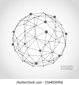 Medical, technology, chemistry and science icon design template. Molecule and communication pattern. Connected lines with dots.