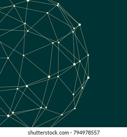 Medical, technology, chemistry and science icon design template. Molecule and communication pattern. Connected lines with dots.