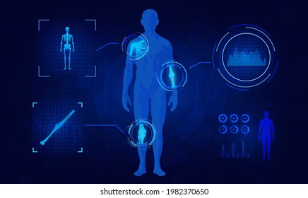 Medical technology concept.Medical orthopedic abstract background. Treatment for orthopedics traumatology of knee bones,elbow bones, 
collarbone and joints injury. 