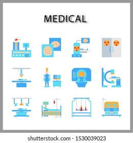 Medical Technology icon set isolated on white background for web design 