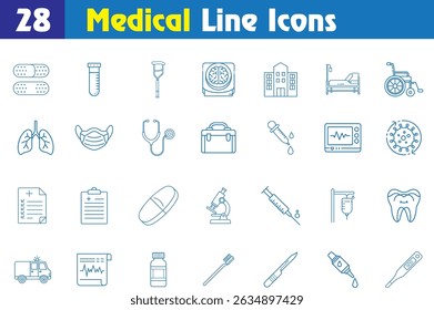 Medical and Technology Icon Set for Web and Mobile Design