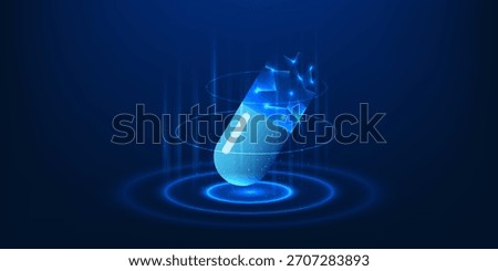 Medical Technology Innovation Background with Smart Drug Development, Precision Treatment Pills, Biotechnology Research, Disease Prevention Solutions, Clinical Care Enhancement, Healthcare Science 