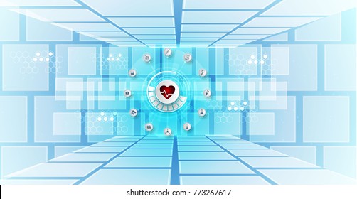 medical technology innovation concept background.Vector illustrations.