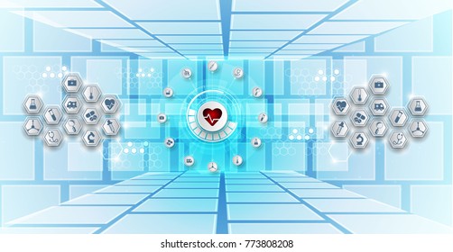 medical technology innovation concept background.Vector illustrations.