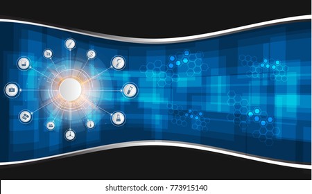 medical technology innovation concept background.Vector illustrations.