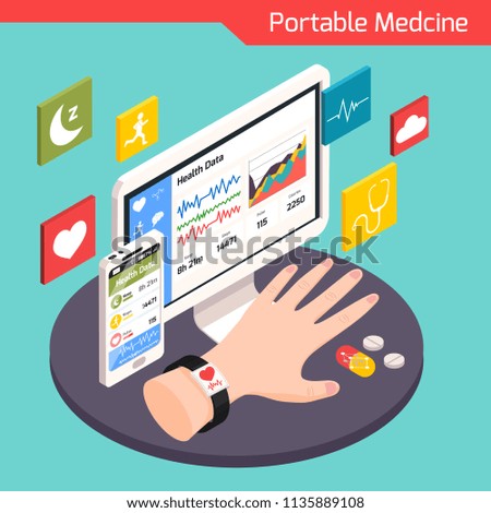 Medical Technology Isometric Composition 