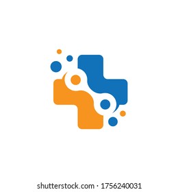 Medical technology logo design concept vector template illustration