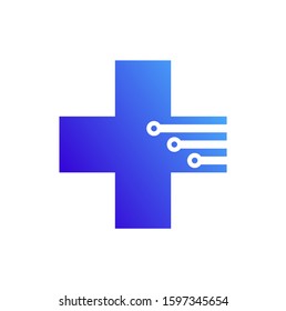 Medical technology logo design. health digital graphic vector