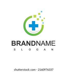 Plantilla de diseño de logotipos de tecnología médica