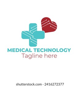 Medical technology logo design template 