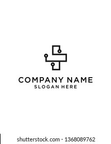 medical technology logo design vector illustration template
