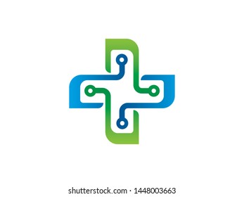 Medical Technology Logo Template Design Vector, Emblem, Design Concept, Creative Symbol, Icon