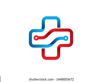 Medical Technology Logo Template Design Vector, Emblem, Design Concept, Creative Symbol, Icon