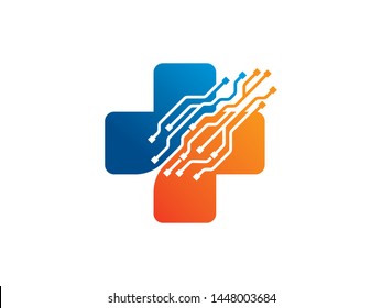 Medical Technology Logo Template Design Vector, Emblem, Design Concept, Creative Symbol, Icon