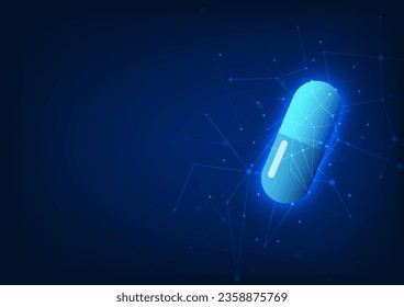 Medical technology The pills are placed on interconnected lines. Technology combined with medicine has led to the development of effective drugs and cures for emerging diseases