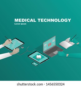Medical and Technology Research and Development Project for Future Disease Treatment vector illustrations