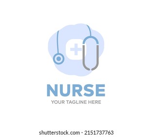 Medical technology research nurse professional logo design. Medical technology research institute and doctor staff service concept vector design and illustration.