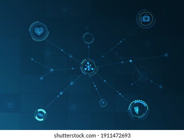 Medical technology and science concept and health care icon pattern. Abstract background connecting innovation. Vector illustration  
