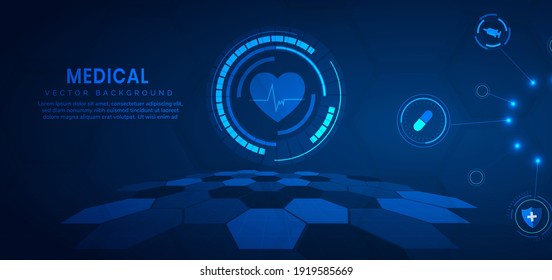 Medical technology and science concept and health care icon pattern background. You can use for ad, poster, template, business presentation. Vector illustration  