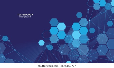 Fondo de diseño médico, tecnológico o científico con patrón de hexágonos