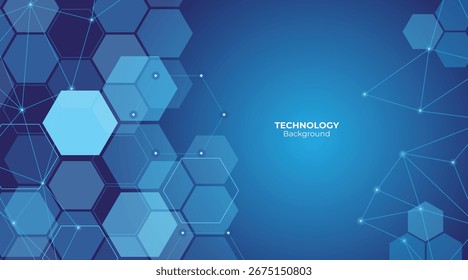 Medical, technology or science design background with Hexagons pattern