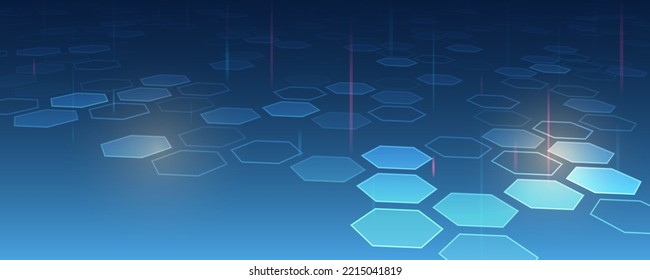 Diseño médico, tecnológico o científico. Fondo abstracto de la estructura molécula. Fondo técnico moderno. Fondo geométrico con elementos hexagonales y de alta tecnología para presentación o banner.