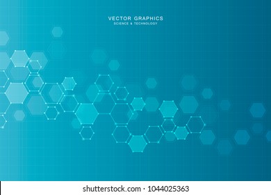 Medical technology or science vector background. Molecular structure and chemical compounds
