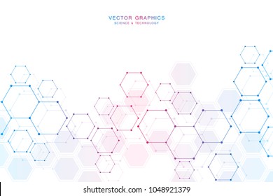 Medical technology or science vector background. Molecular structure and chemical compounds