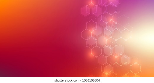 Medical technology or science vector background. Molecular structure and chemical compounds