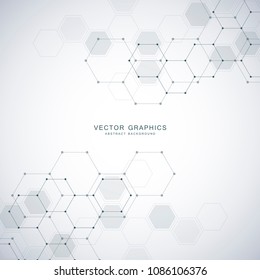 Medical technology or science vector background. Molecular structure and chemical compounds